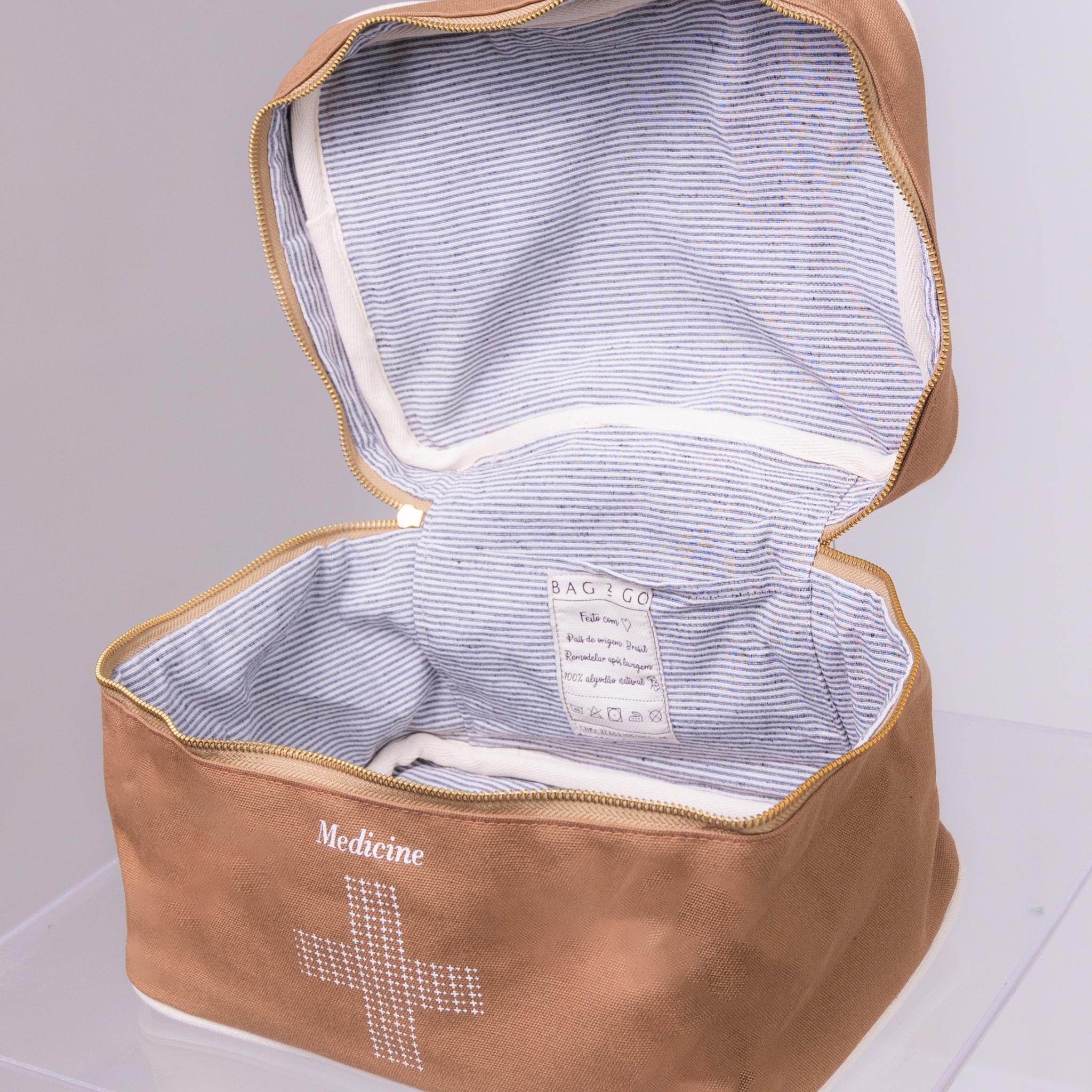 Necessaire Organizadora para Medicamentos Mykonos - Caramelo