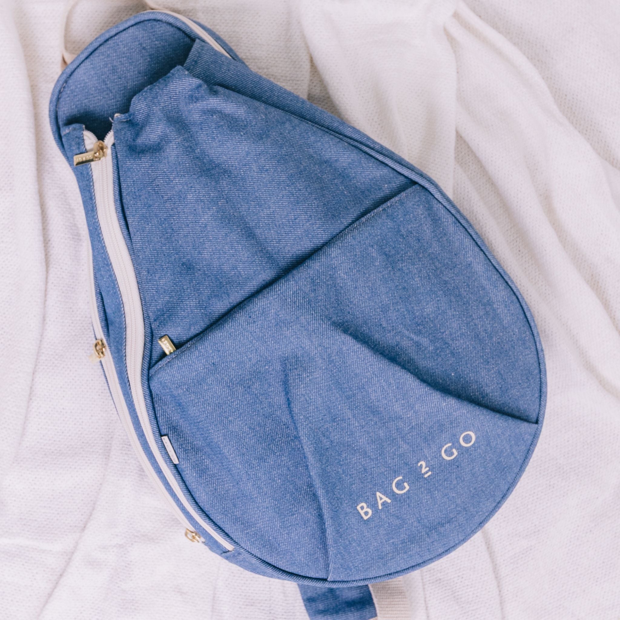 Raqueteira esportiva multiuso jeans em 100% algodão natural Bag2Go