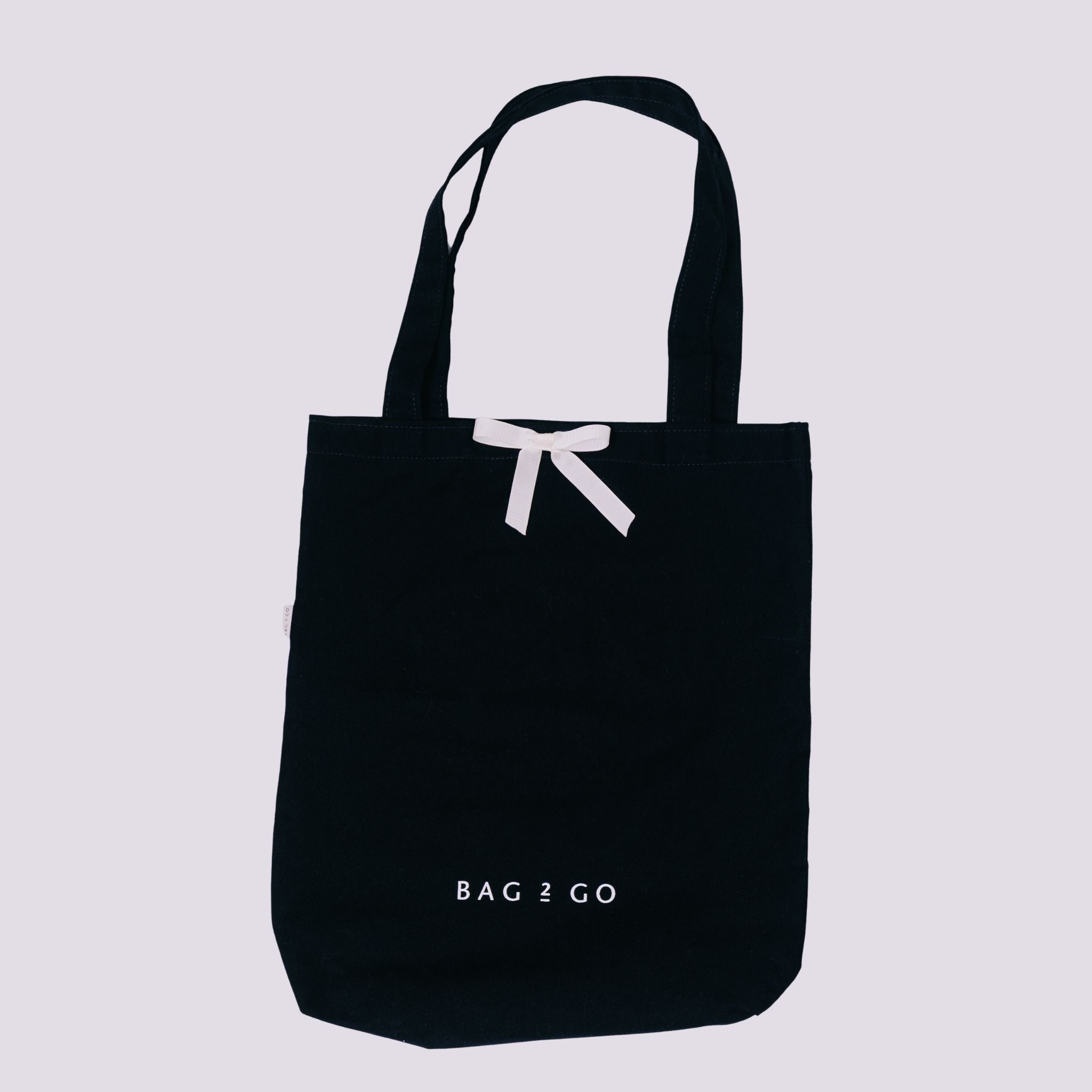 Bolsa para embalagem de presente G preta em algodão natural Bag2Go