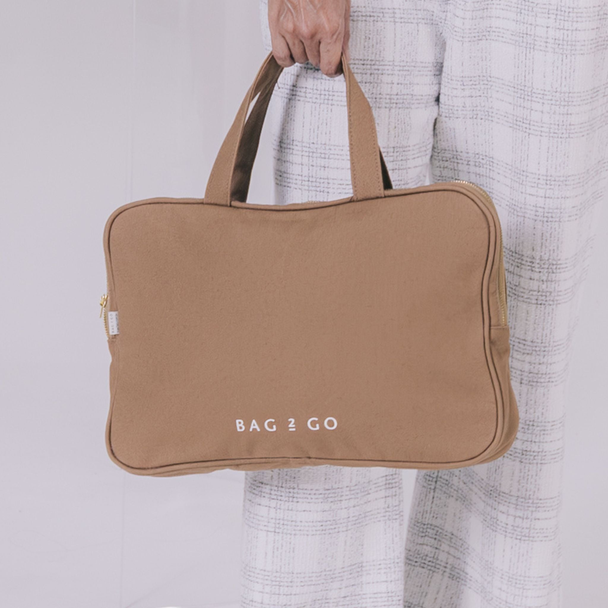 Bolsa porta notebook Miami caramelo em 100% algodão natural Bag2Go