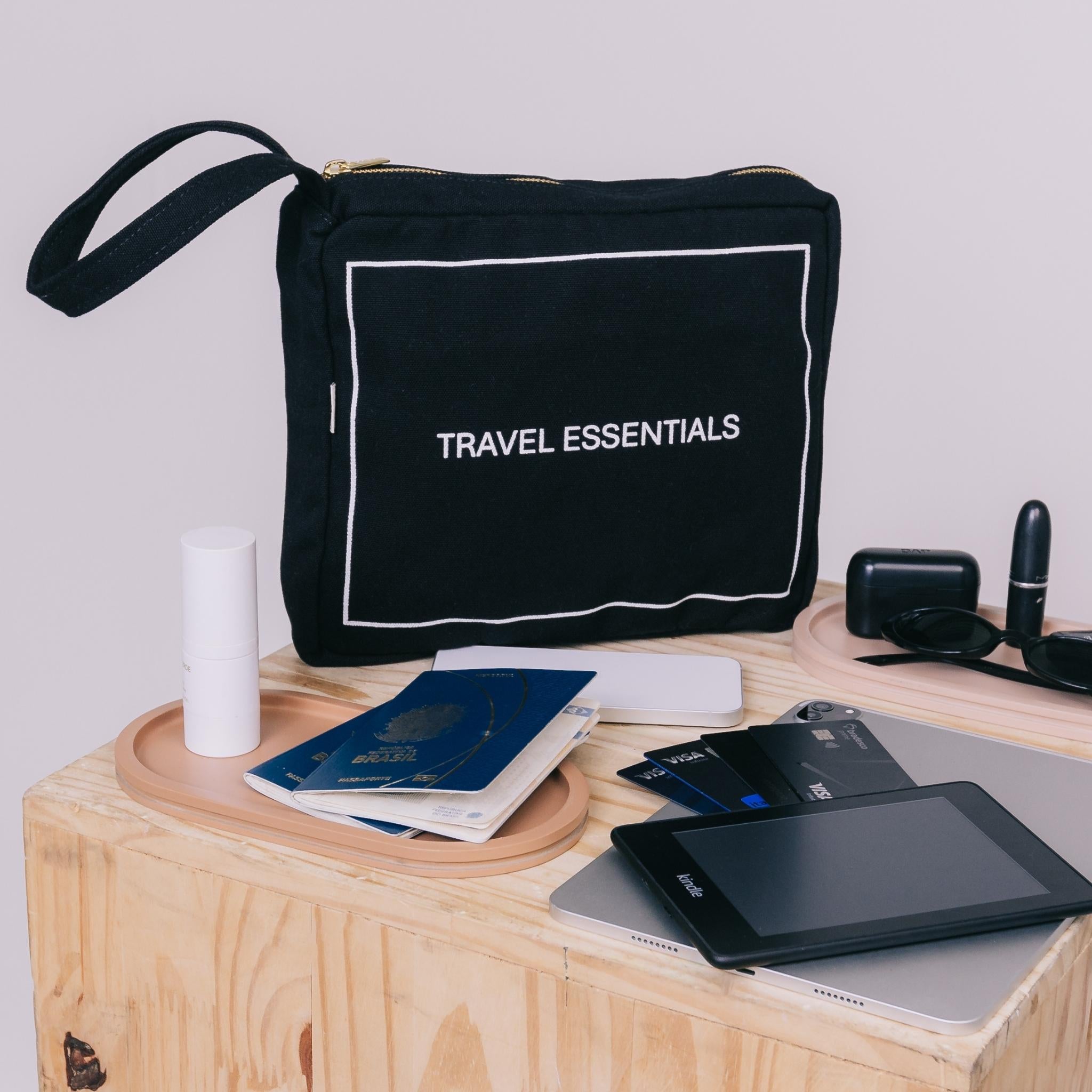Organizador de documentos de viagem em algodão natural preto Bag2Go
