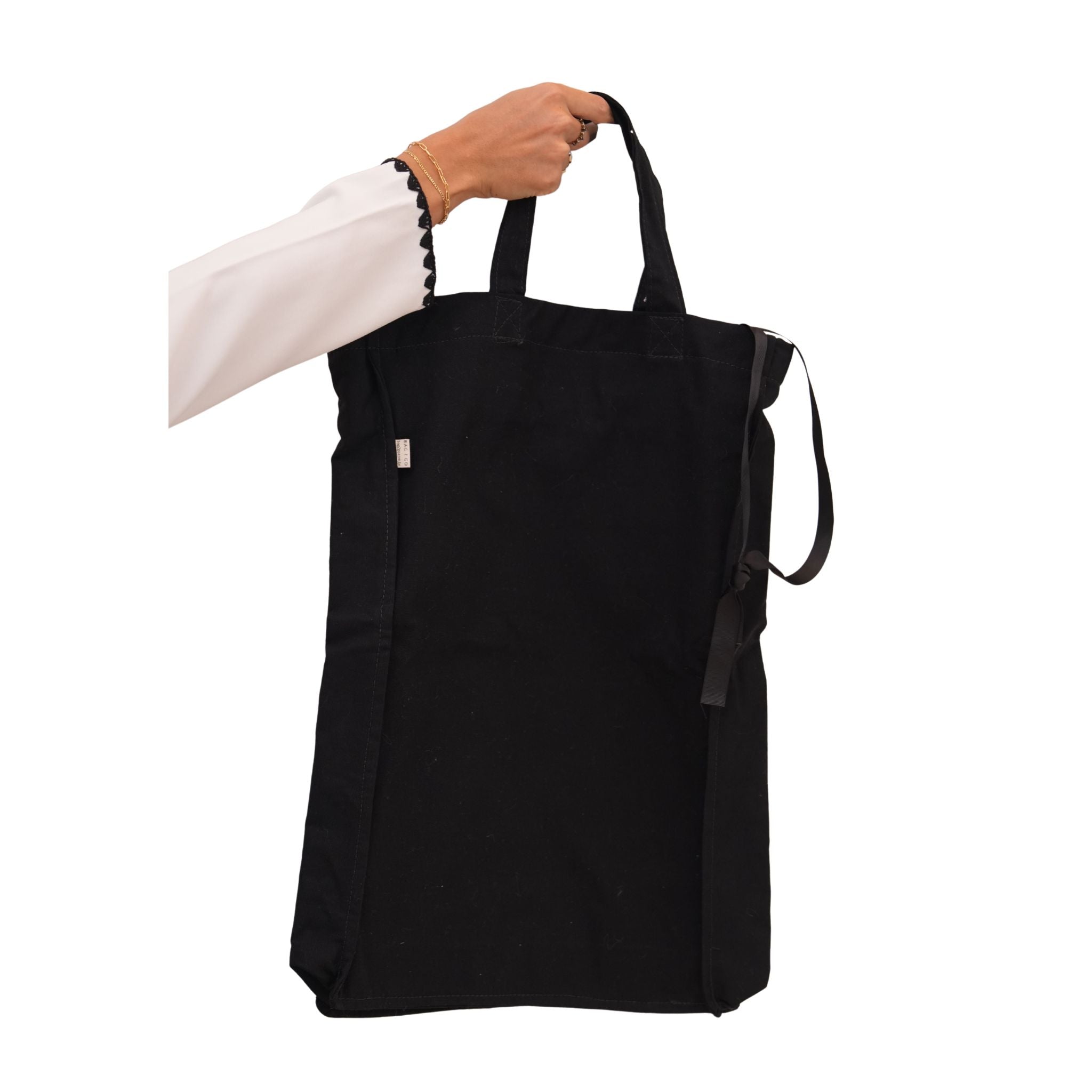 Porta roupa suja para viagem em algodão natural preto Bag2Go
