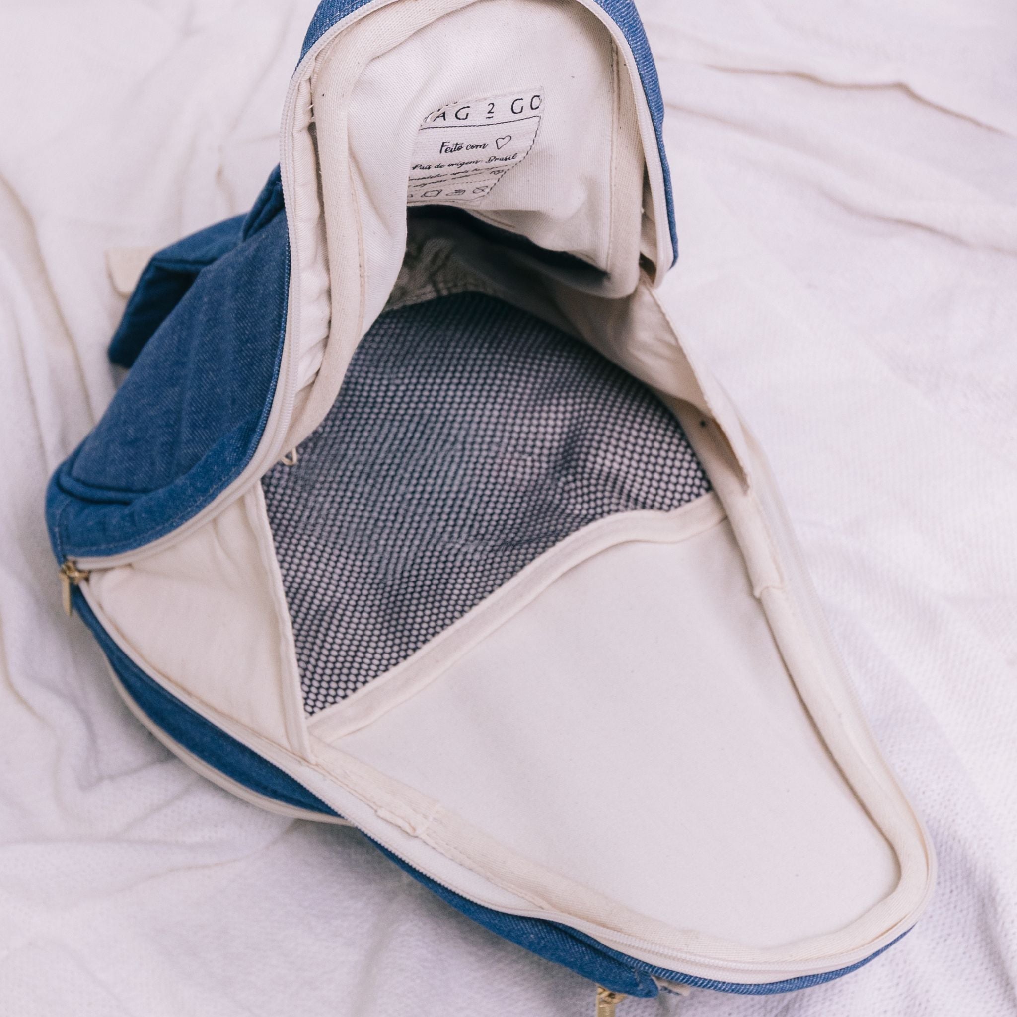 Raqueteira em algodão natural jeans para esportes Bag2Go

