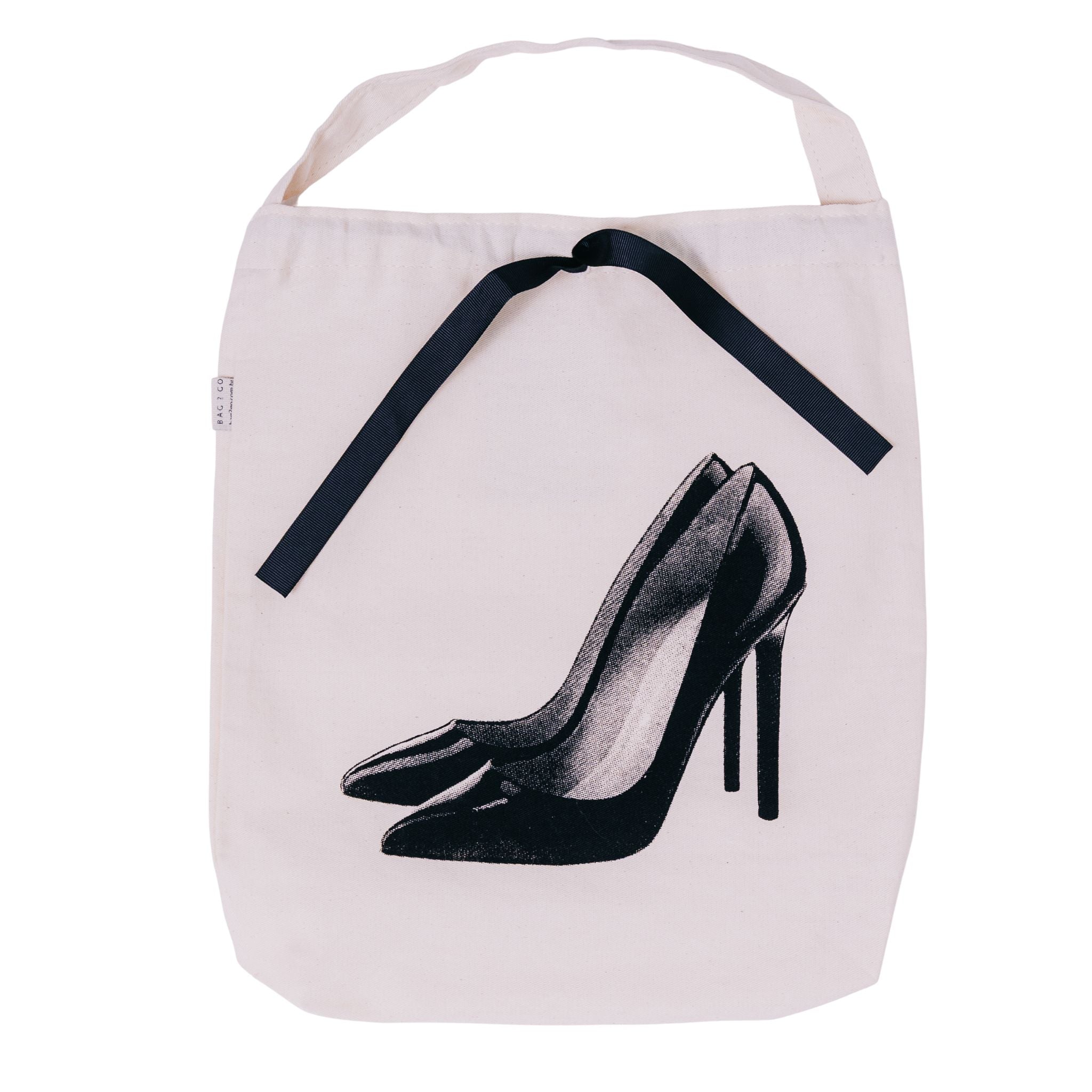 Saco organizador de mala para sapatos femininos Paris bege em algodão natural Bag2Go